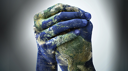 Hands Extended Globe